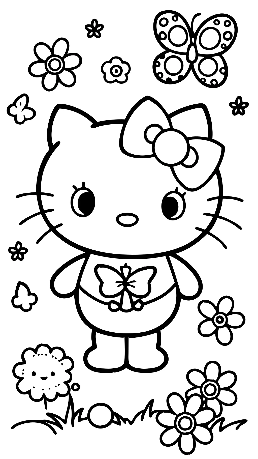 páginas para colorear imprimibles de Hello Kitty